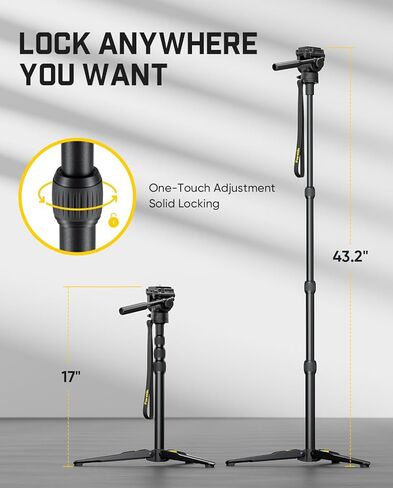 Fanttik DT10 Pro Laser Level Tripod, 2.2 Lbs Lightweight, 360° Flexible Pan Head, Quick Release Plate with 1/4"-20 Thread Mount, for Measurement Tools in Kuwait