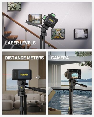 Fanttik DT10 Pro Laser Level Tripod, 2.2 Lbs Lightweight, 360° Flexible Pan Head, Quick Release Plate with 1/4"-20 Thread Mount, for Measurement Tools in Kuwait