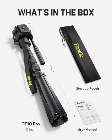 Fanttik DT10 Pro Laser Level Tripod, 2.2 Lbs Lightweight, 360° Flexible Pan Head, Quick Release Plate with 1/4"-20 Thread Mount, for Measurement Tools in Kuwait