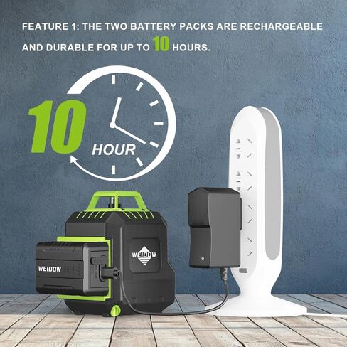 مستوى ليزر 360 درجة مع حامل ثلاثي 40 بوصة، مستوى ليزر ذاتي التسوية مع وضع النبض، بطارية ليثيوم أيون*2، أداة تسوية ليزر بالخط الأخضر لمشروع DIY in Kuwait