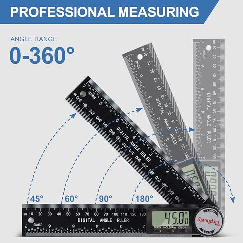 Digital Angle Finder Protractor, 3rd Generation Quick Display Angle Gauge Ruler, 7-Inch (200mm) Professional Measuring Tool for Woodworking, Carpentry, and Construction(plastic） in Kuwait