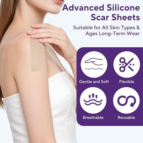 Silicone Scar Sheets, Silicone Scar Tape (1.6"x 60" Roll-1.5m), Advanced Scars Strips for Surgical, C-Section, Tummy Tuck, Burn, Hypertrophic, Keloid Bump Removal Treatment, Reusable in Kuwait