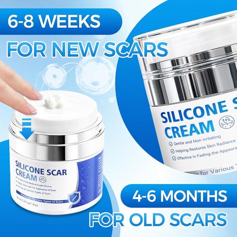 Scar Cream, Silicone Scar Gel, Professional Scar Removal Cream for Surgical Scars, Stretch Marks, Keloids, Burns, Acne, Old and New Scars, 1.76 oz (50ml) in Kuwait