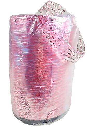 أشرطة انكماش حراري شفافة مع طباعة آمنة باللون الأحمر - تناسب حاويات الحساء البلاستيكية/الأطعمة الجاهزة (عبوة من 1000) in Kuwait