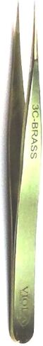 Brass Tweezer, 3C-BR, Viola, Antimagnetic, Fine Tip Pecision Tweezer, Manufactured in Italy in Saudi Arabia