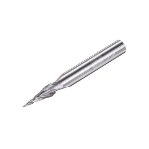 uxcell Tapered Ball Nose End Mill, Uncoated Solid Carbide 2 Flute Spiral Milling Cutter, 0.25mm Radius, 0.5mm Diameter, 6mm Shank, 50mm Length, 20 Degree Angle in Saudi Arabia