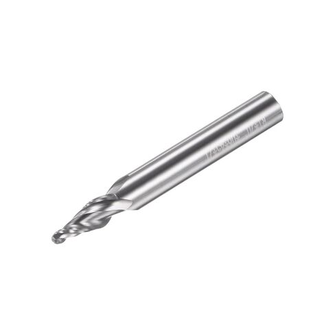 uxcell Tapered Ball Nose End Mill, Uncoated Solid Carbide 2 Flute Spiral Milling Cutter, 0.25mm Radius, 0.5mm Diameter, 6mm Shank, 50mm Length, 20 Degree Angle in Saudi Arabia