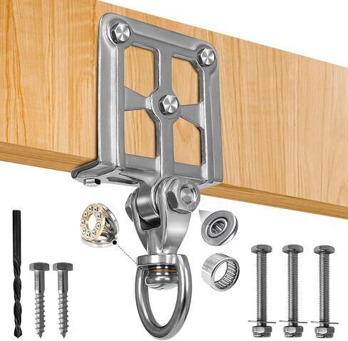 شماعة حقيبة اللكم شديدة التحمل من الفولاذ المقاوم للصدأ 304، دوران صامت بسعة 1000 رطل، شعاع حقيبة ثقيلة وحامل سقف لـ I-Beam، وأكياس الملاكمة، واليوجا الجوية والأراجيح in Kuwait