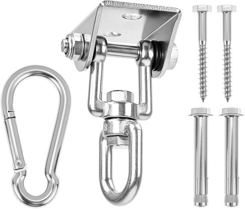 QWORK 304 Stainless Steel Hammock Hanging Kit - 1000 lbs Capacity, 360° Rotating Swivel Hook, for Punching Bag, Yoga in Saudi Arabia