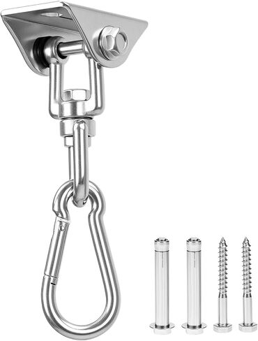QWORK 304 Stainless Steel Hammock Hanging Kit - 1000 lbs Capacity, 360° Rotating Swivel Hook, for Punching Bag, Yoga in Saudi Arabia
