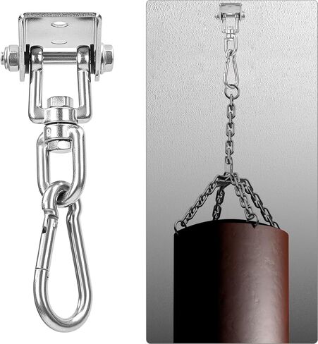 QWORK 304 Stainless Steel Hammock Hanging Kit - 1000 lbs Capacity, 360° Rotating Swivel Hook, for Punching Bag, Yoga in Saudi Arabia