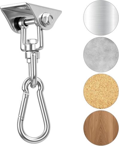 QWORK 304 Stainless Steel Hammock Hanging Kit - 1000 lbs Capacity, 360° Rotating Swivel Hook, for Punching Bag, Yoga in Saudi Arabia