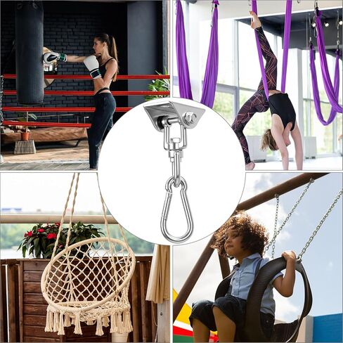 QWORK 304 Stainless Steel Hammock Hanging Kit - 1000 lbs Capacity, 360° Rotating Swivel Hook, for Punching Bag, Yoga in Saudi Arabia