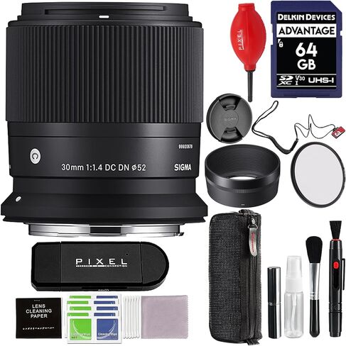 Sigma 30mm F/1.4 DC DN عدسة معاصرة لجبل الترددات اللاسلكية مع حزمة التبعية والهدوء المتقدمة (Sigma 4 سنوات ضمان الولايات المتحدة الأمريكية) | Sigma 30mm F1.4 RF Mount in Kuwait
