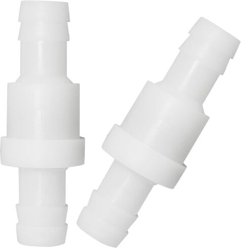 Luomorgo 2 Pcs 1/4" Inline Check Valve - PVDF Plastic One-Way Non-Return Air Check Valve - Ozone Resistant for Fuel, Oil, Water, Air, Gas Pumps & Systems in Saudi Arabia
