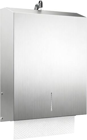 Paper Towel Dispenser Wall Mount, Brushed Stainless Steel Commercial Paper Towel Holder with Lock for Multifold/Trifold Towels, Large Capacity for Bathrooms & Public Places in Kuwait