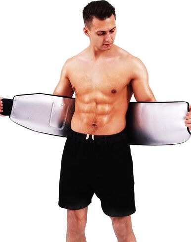 حزام تدريب لتشذيب الخصر والعرق، حزام تنحيف البطن، حزام ساونا للتنحيف للنساء والرجال، الجزء السفلي من دهون البطن مقاس كبير in Kuwait