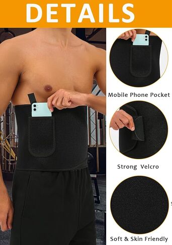 حزام تدريب لتشذيب الخصر والعرق، حزام تنحيف البطن، حزام ساونا للتنحيف للنساء والرجال، الجزء السفلي من دهون البطن مقاس كبير in Kuwait