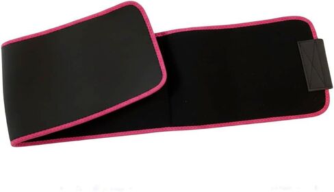 Macco Unisex Sauna Waist Trimmer Belt for Ab Training & Toning – Sweat Wrap for Stomach, Lower Back Support, Slimming Exercise Belt – Adjustable 42" x 8" (Black with Pink Trim) in Kuwait