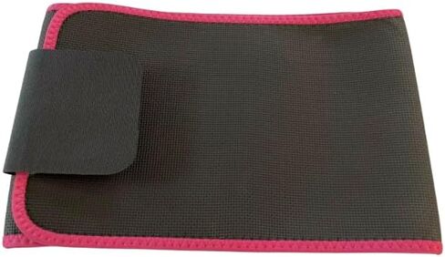 Macco Unisex Sauna Waist Trimmer Belt for Ab Training & Toning – Sweat Wrap for Stomach, Lower Back Support, Slimming Exercise Belt – Adjustable 42" x 8" (Black with Pink Trim) in Kuwait