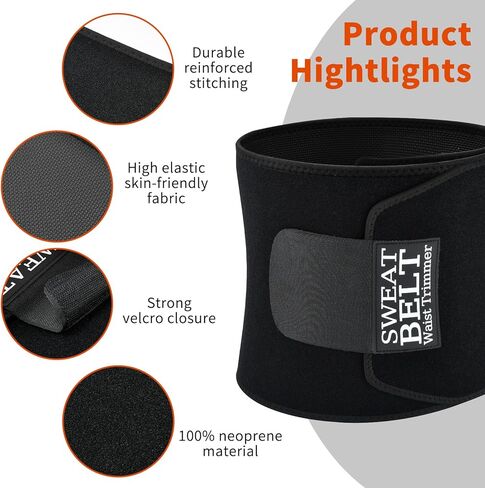 Waist Trainer for Women Lower Belly Fat, Waist Sweat Band for Women, Belly Band Sweat Belt, Stomach Wrap with Pocket (Black, X-Large) in Kuwait