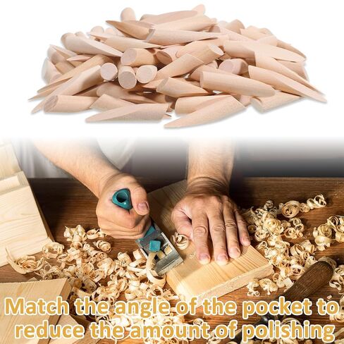 100PCS Solid Wood Pocket Hole Plugs, 3/8 Inch Pine Wood Plugs Pocket Screw Jig Woodworking Tool for Pocket Hole Jig Accessories Various Woodworking Projects Practical Tools in Kuwait