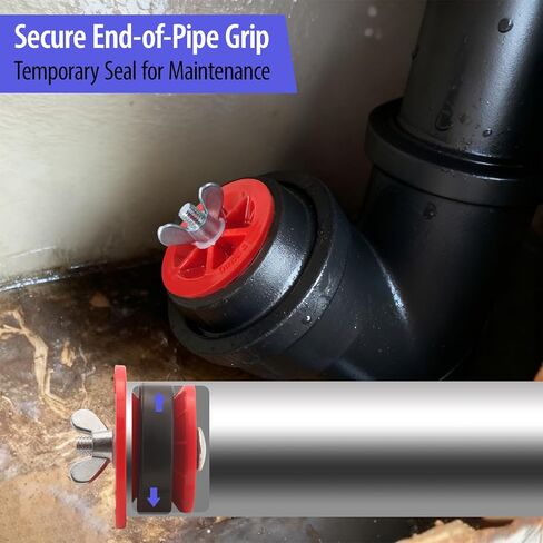 Mechanical End-of-Pipe Gripper Plug for 1-1/2 in & 2 in Pipes, for Pipe Testing and Temporary Plumbing Sealing 2 Pack in Kuwait