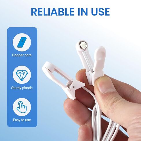 4 Pcs Ear Clip Electrode Lead Wires, 2.0mm Pin Snap Connection Compatible with Most TENS EMS Units in Kuwait