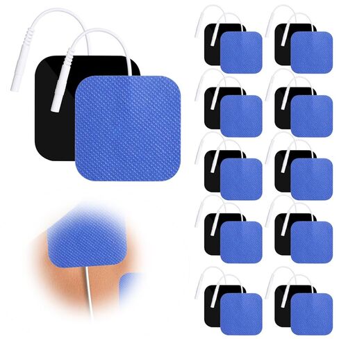 TENS Unit Electrode Pads 20 Reusable Replacement Pads for 2 mm Pin Connector Self-Adhesive Latex-Free Electro Patches for Electrotherapy TENS Machines in Kuwait
