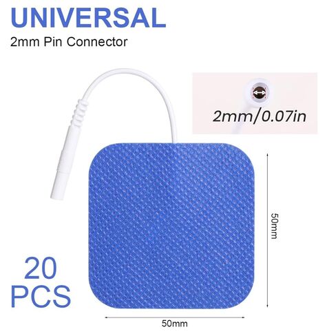 TENS Unit Electrode Pads 20 Reusable Replacement Pads for 2 mm Pin Connector Self-Adhesive Latex-Free Electro Patches for Electrotherapy TENS Machines in Kuwait
