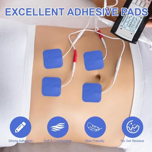 TENS Unit Electrode Pads 20 Reusable Replacement Pads for 2 mm Pin Connector Self-Adhesive Latex-Free Electro Patches for Electrotherapy TENS Machines in Kuwait