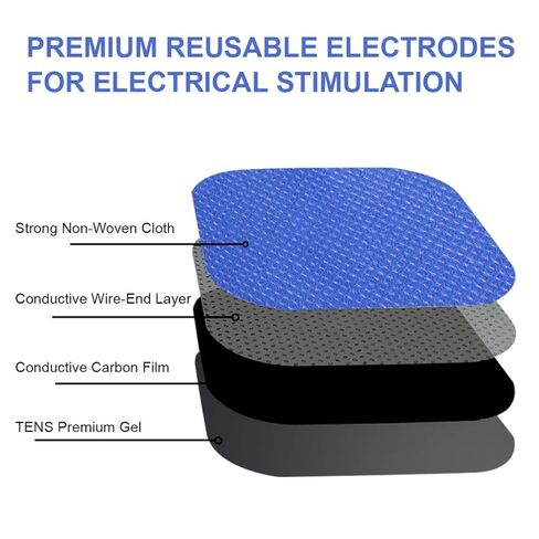 TENS Unit Electrode Pads 20 Reusable Replacement Pads for 2 mm Pin Connector Self-Adhesive Latex-Free Electro Patches for Electrotherapy TENS Machines in Kuwait