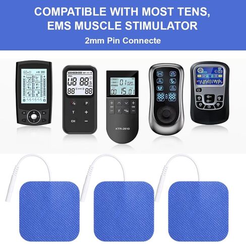 TENS Unit Electrode Pads 20 Reusable Replacement Pads for 2 mm Pin Connector Self-Adhesive Latex-Free Electro Patches for Electrotherapy TENS Machines in Kuwait