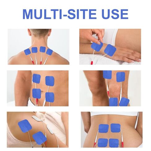 TENS Unit Electrode Pads 20 Reusable Replacement Pads for 2 mm Pin Connector Self-Adhesive Latex-Free Electro Patches for Electrotherapy TENS Machines in Kuwait