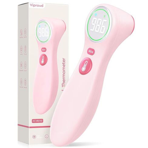 No-Touch Thermometer for Adults and Kids, 1-Second Fast Reading, Color-Coded Fever Alarm, Silent Mode, Object & Room Temperature Function, Baby Essential | Home Medical | Nurse Accessories for Work in Kuwait