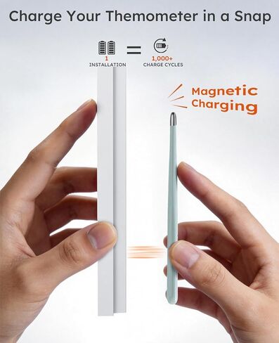 ميزان حرارة رقمي للبالغين والأطفال والرضع، ميزان حرارة محمول للأطفال مع حقيبة شحن مغناطيسية، فحص سريع للحمى في 15 ثانية، قراءة دقيقة تحت الإبط 5 أمتار، شاشة LED، تنبيه اهتزاز صامت in Kuwait