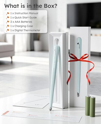 ميزان حرارة رقمي للبالغين والأطفال والرضع، ميزان حرارة محمول للأطفال مع حقيبة شحن مغناطيسية، فحص سريع للحمى في 15 ثانية، قراءة دقيقة تحت الإبط 5 أمتار، شاشة LED، تنبيه اهتزاز صامت in Kuwait