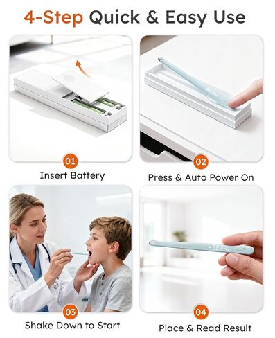 ميزان حرارة رقمي للبالغين والأطفال والرضع، ميزان حرارة محمول للأطفال مع حقيبة شحن مغناطيسية، فحص سريع للحمى في 15 ثانية، قراءة دقيقة تحت الإبط 5 أمتار، شاشة LED، تنبيه اهتزاز صامت in Kuwait