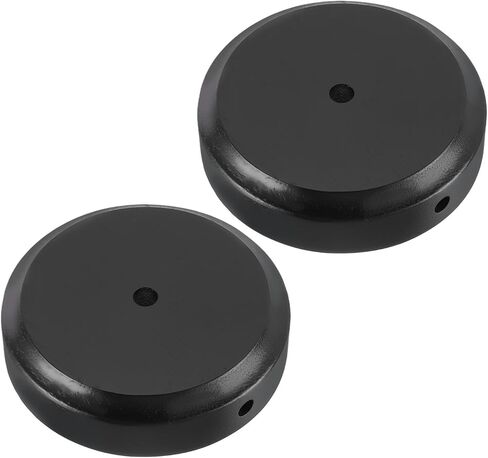 PATIKIL 5.25" x 1.2" Wooden Lamp Base, 2pcs Round Solid Wooden Base Wood Desk Lamp Display Stand Replacement for Bedroom Bedside Table Lamps DIY, Black in Saudi Arabia