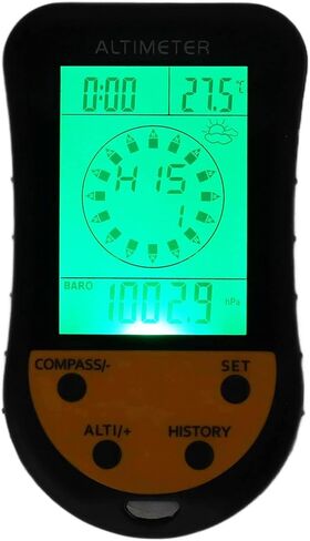 Fafeicy Digital Altimeter, Multifunction LCD Compass Barometer Thermometer with Super Bright Backlight, for Outdoor Sports Hiking Camping in Saudi Arabia