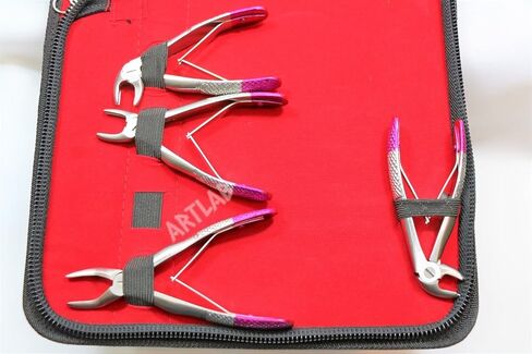 German Premium Pedo Extracting Forceps 7pc Kelin Set Dental Instruments Children (CYNAMED) in Kuwait