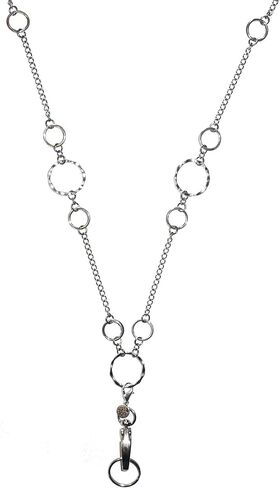Adjustable Lanyard Looks Like Jewelry Women's Stainless Steel Chain 36-24" ID Badge Card Holder Teacher Cruise Keys Phone in Kuwait