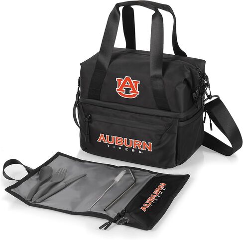 PICNIC TIME NCAA Oklahoma Sooners Tarana Lunch Bag Cooler with Utensils Made from Recycled Material, Lunch Box with Picnic Set, Upcycled Lunch Cooler Bag, (Carbon Black) in Saudi Arabia