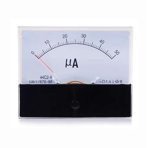 44C2 تيار مستمر ΜA 50UA 100UA 200UA 300UA 500UA التناظرية لوحة مؤشر نوع مقياس التيار الكهربائي 44C2-A الميكانيكية متر 1 قطعة (200UA) in Saudi Arabia