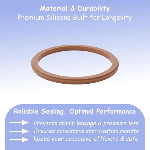 Pelton & Crane OCM-Type Autoclave Door Gasket – 8.250" OD Silicone Replacement Seal – Compatible Autoclave Part PCG014 – Single Gasket in Kuwait