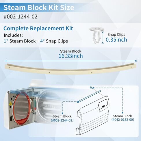 مجموعة كتلة البخار لسلسلة Midmark Ritter M11 M11D حشية الباب استبدال كتلة البخار و4 مقاطع المفاجئة #002-1244-02 MIK237 W/السحابات in Kuwait