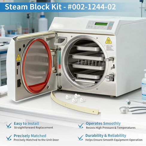 مجموعة كتلة البخار لسلسلة Midmark Ritter M11 M11D حشية الباب استبدال كتلة البخار و4 مقاطع المفاجئة #002-1244-02 MIK237 W/السحابات in Kuwait