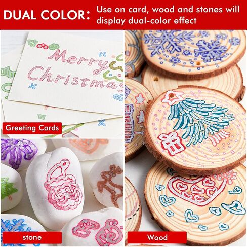 Shuttle Art Double Line Outline Permanent Markers, 28 Colors Squiggles Shimmer Markers Set, Self Outline Metallic Marker Pens for Art, Drawing, Doodling, Card Making, Christmas Card, DIY Crafts in Kuwait