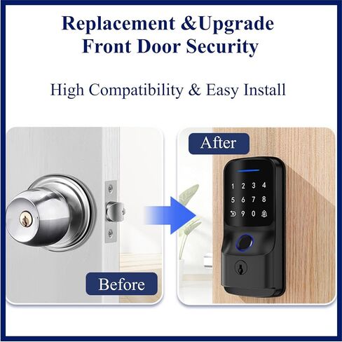 Fingerprint Smart Deadbolt Lock with WiFi, Keyless Entry Door Lock with Keypad & Key, App Control, Auto Lock, Waterproof Electronic Deadbolt for Apartment & Airbnb in Saudi Arabia