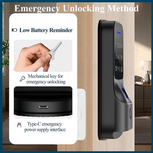 Fingerprint Smart Deadbolt Lock with WiFi, Keyless Entry Door Lock with Keypad & Key, App Control, Auto Lock, Waterproof Electronic Deadbolt for Apartment & Airbnb in Saudi Arabia